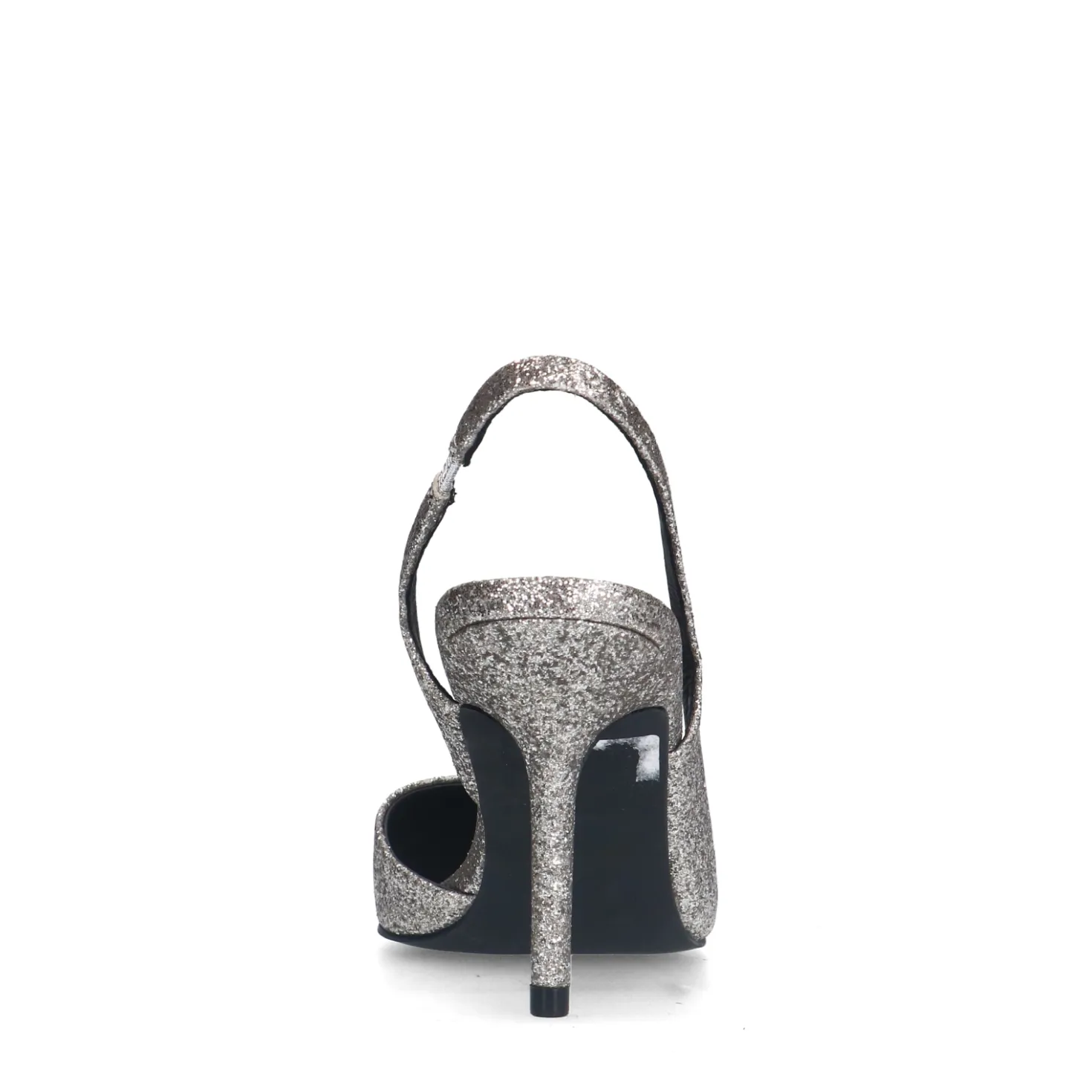 Zilveren glitter slingback pumps
