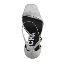 zilveren hak sandalen met gillter