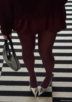 Zilveren metallic slingback pumps