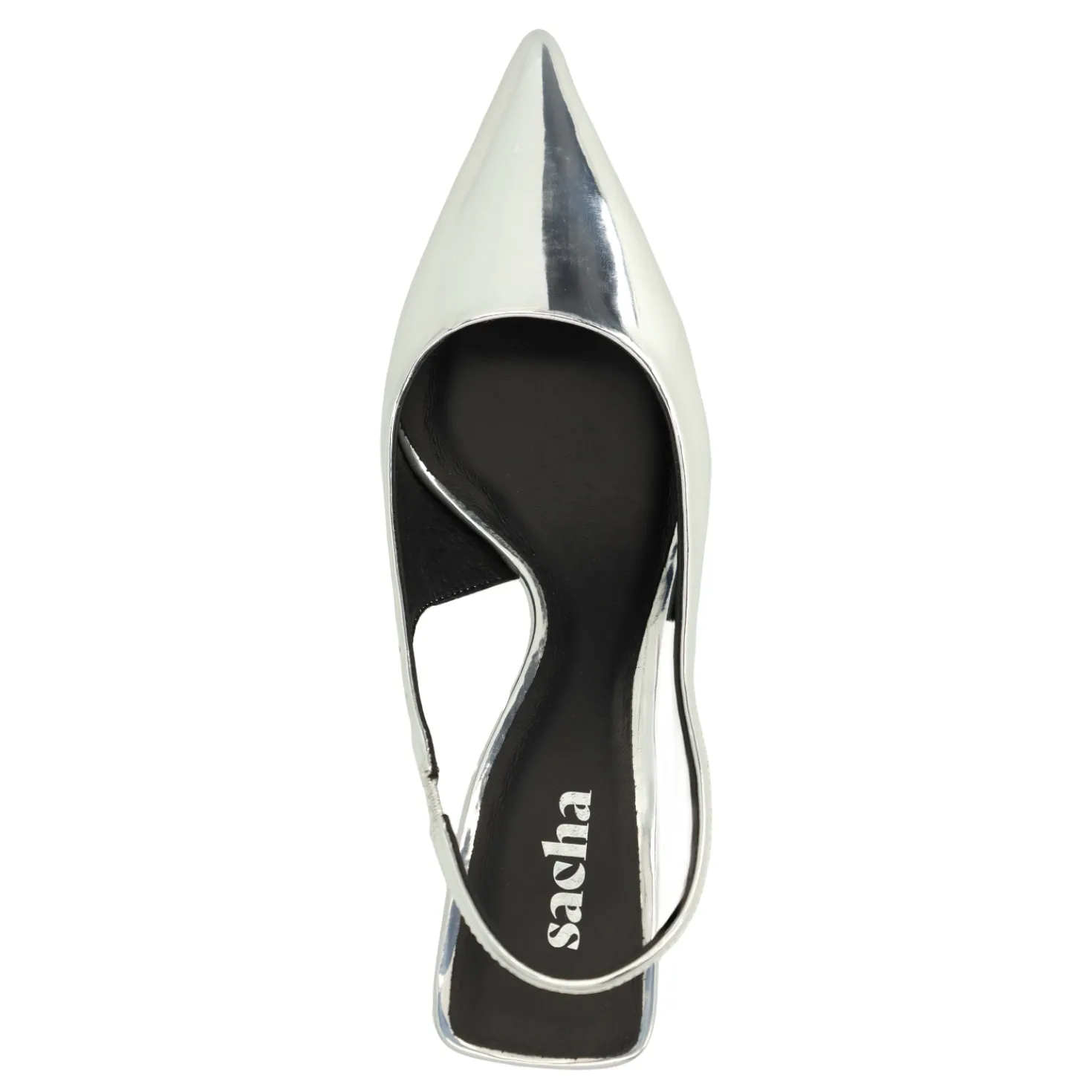 Zilveren metallic slingback pumps