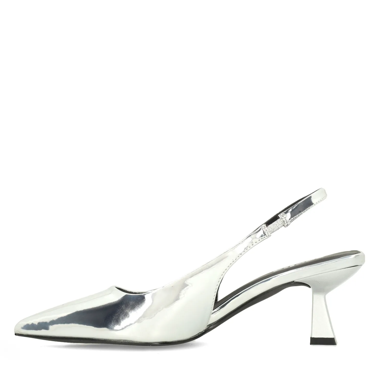 Zilveren metallic slingback pumps