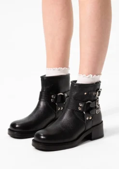 Zwarte biker enkelboots