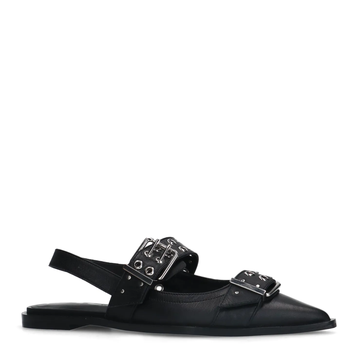 Zwarte buckle slingbacks