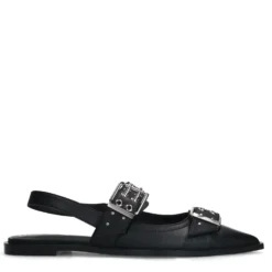 Zwarte buckle slingbacks