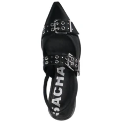 Zwarte buckle slingbacks
