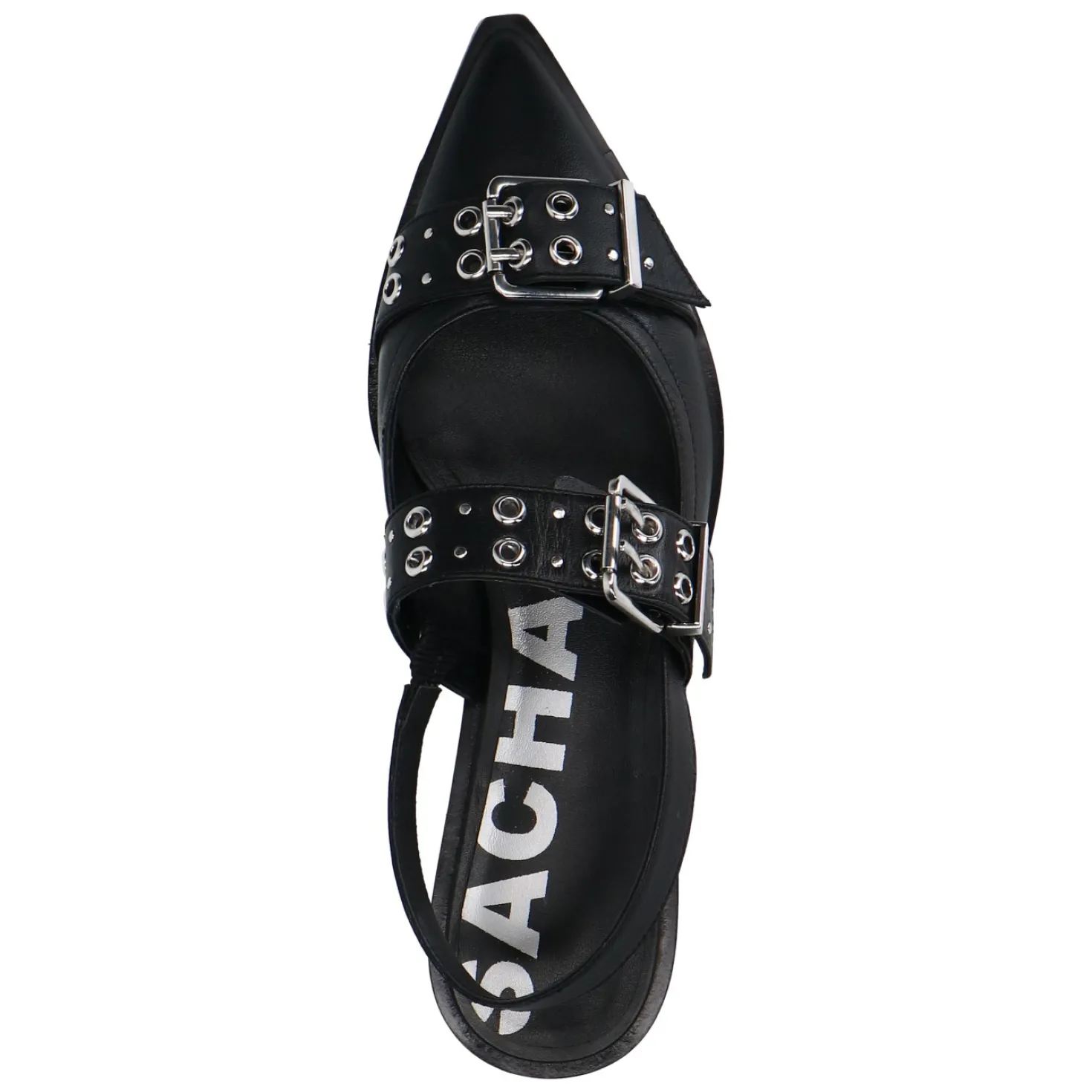 Zwarte buckle slingbacks
