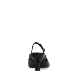 Zwarte buckle slingbacks met kitten heel