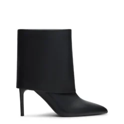Zwarte flap enkellaarsjes met hak