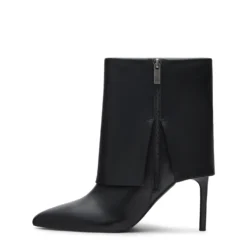 Zwarte flap enkellaarsjes met hak
