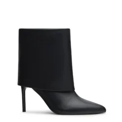 Zwarte flap enkellaarsjes met hak