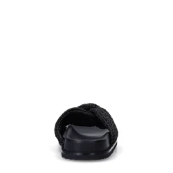 Zwarte gevlochten slippers
