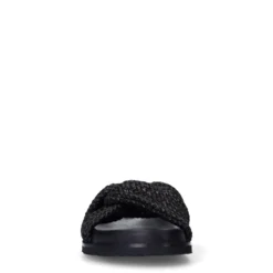 Zwarte gevlochten slippers