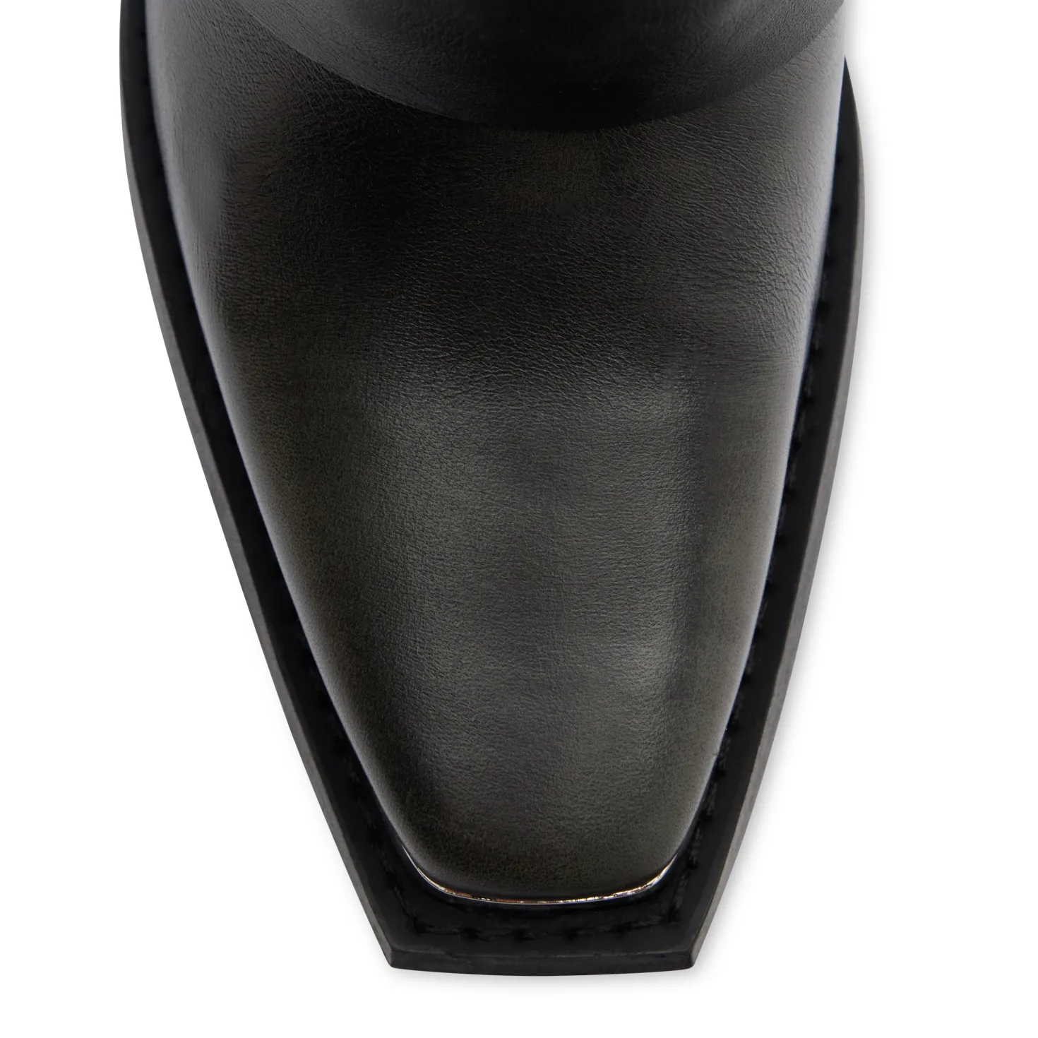 Zwarte hoge leren buckle laarzen met flap