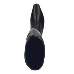 Zwarte hoge stretch laarzen met kitten heel