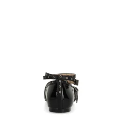 Zwarte lak ballerina's met studs en bandjes