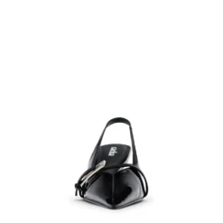 Zwarte lak slingbacks met gesp