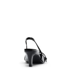 Zwarte lak slingbacks met gesp