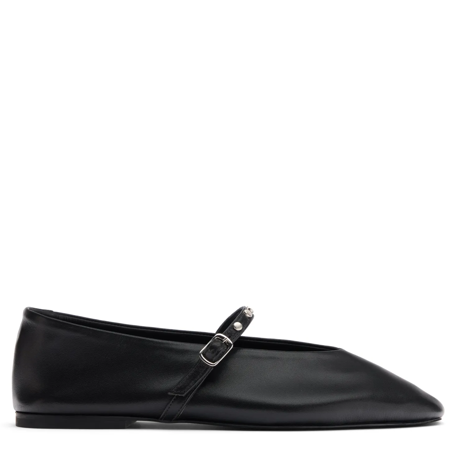 Zwarte leren ballerina's