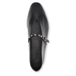 Zwarte leren ballerina's