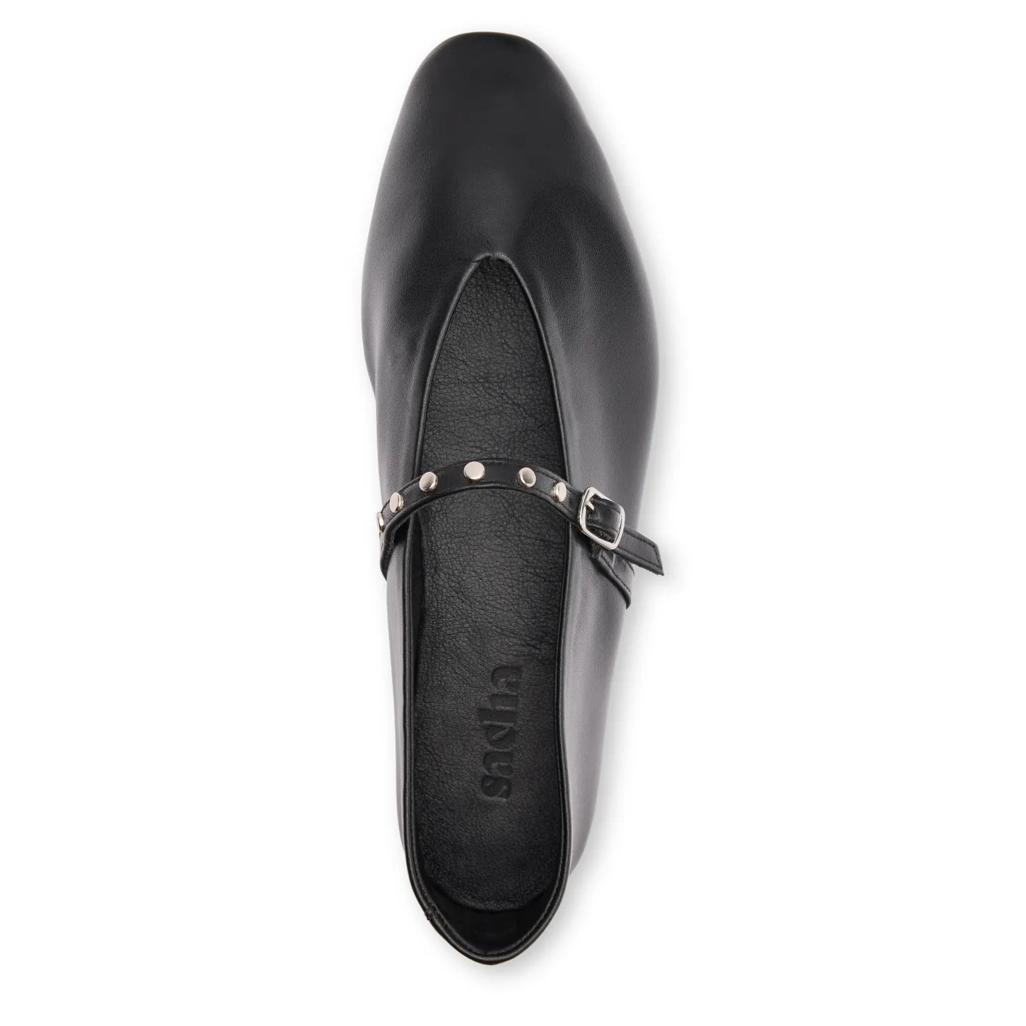 Zwarte leren ballerina's