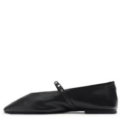 Zwarte leren ballerina's