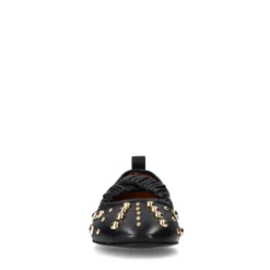 Zwarte leren ballerina's met studs