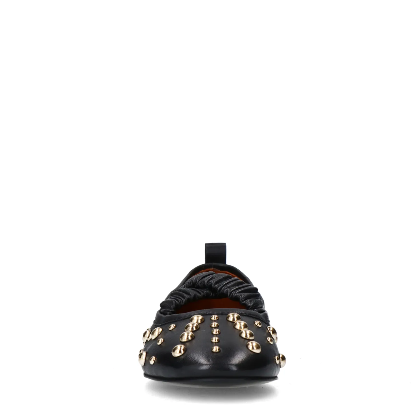 Zwarte leren ballerina's met studs