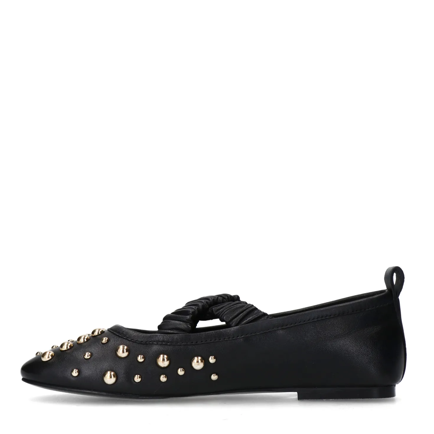 Zwarte leren ballerina's met studs