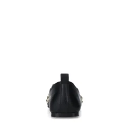 Zwarte leren ballerina's met studs
