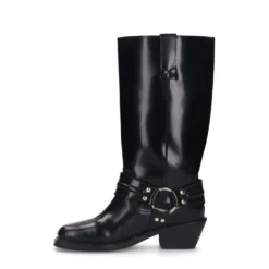 Zwarte leren biker boots