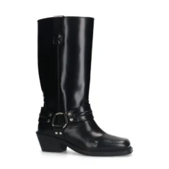 Zwarte leren biker boots
