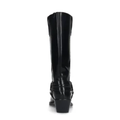 Zwarte leren biker boots