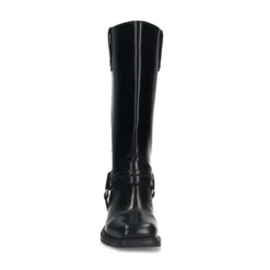 Zwarte leren biker boots