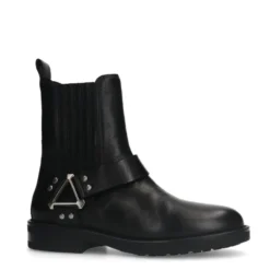 Zwarte leren biker boots