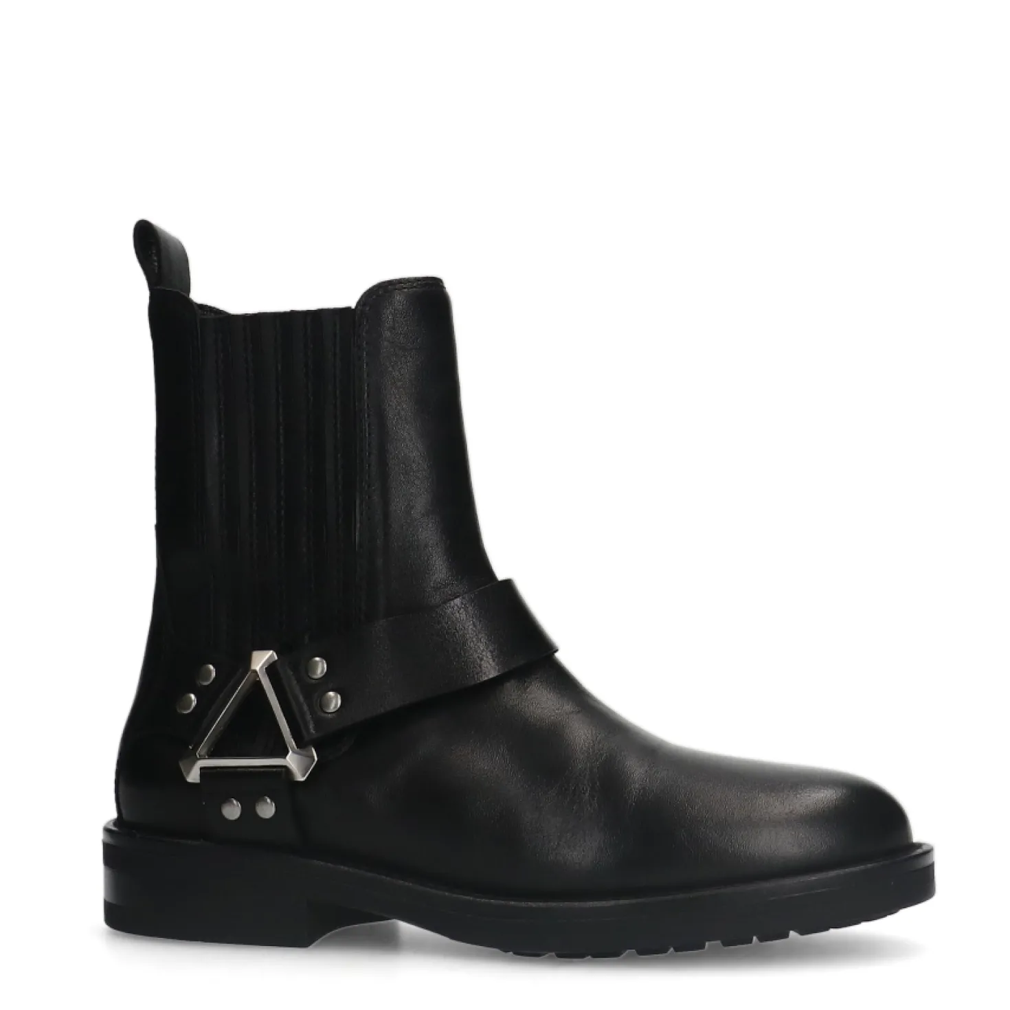 Zwarte leren biker boots