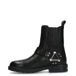 Zwarte leren biker boots