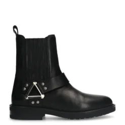 Zwarte leren biker boots