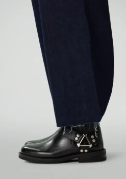 Zwarte leren biker boots