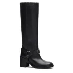 Zwarte leren biker boots