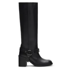 Zwarte leren biker boots