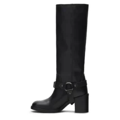 Zwarte leren biker boots