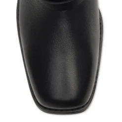 Zwarte leren biker boots met flap