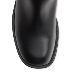 Zwarte leren buckle biker boots