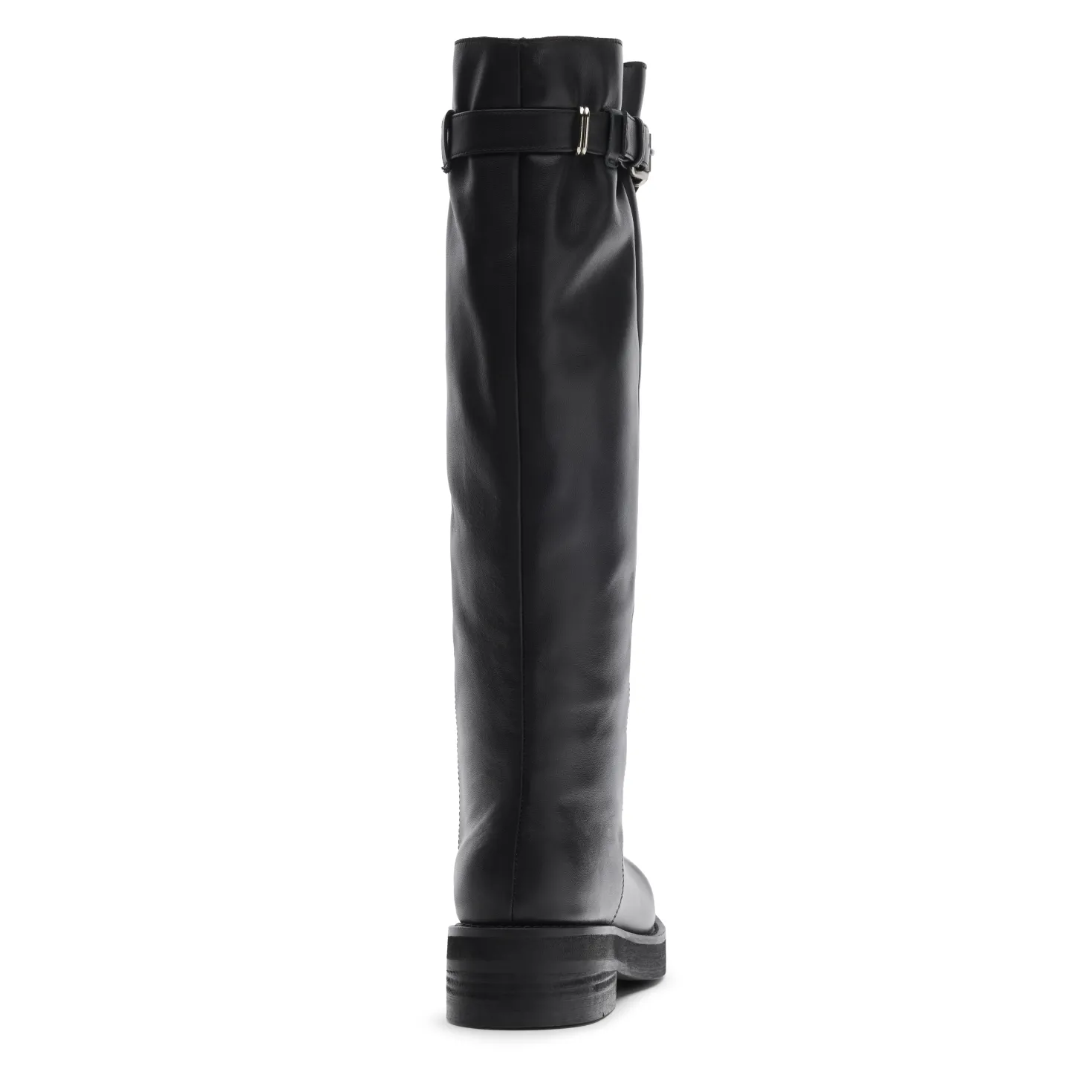 Zwarte leren buckle biker boots