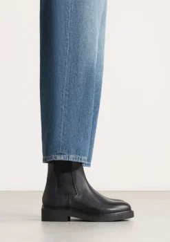 Zwarte leren chelsea boots