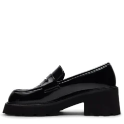 Zwarte leren chunky loafers