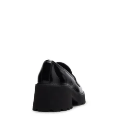 Zwarte leren chunky loafers