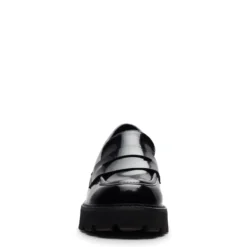 Zwarte leren chunky loafers