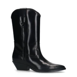Zwarte leren cowboylaarsjes