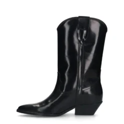 Zwarte leren cowboylaarsjes